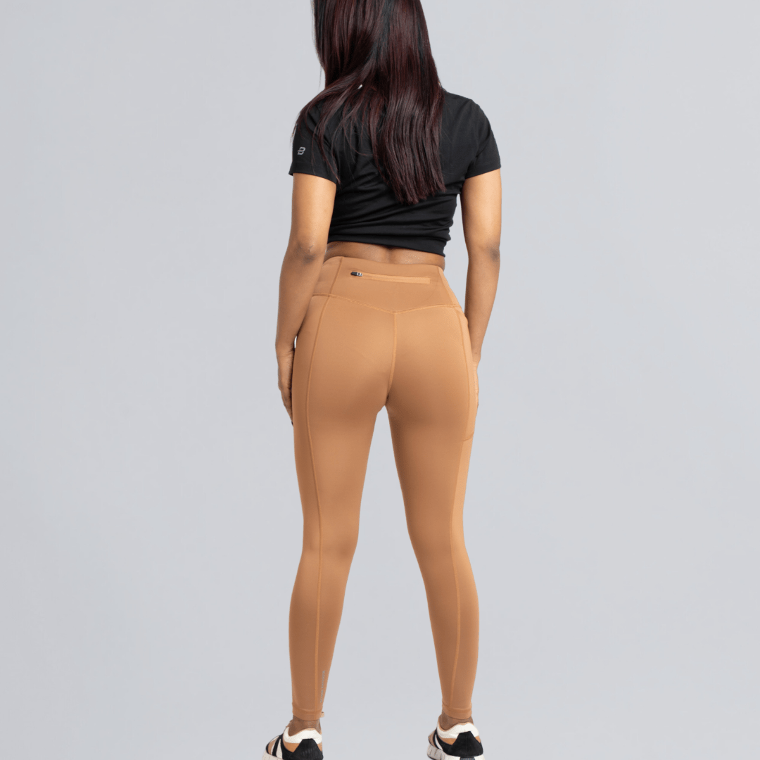 The Bare & Bold Set (Nude Orange Legging & Black T-Shirt Set) - Beyond Physique