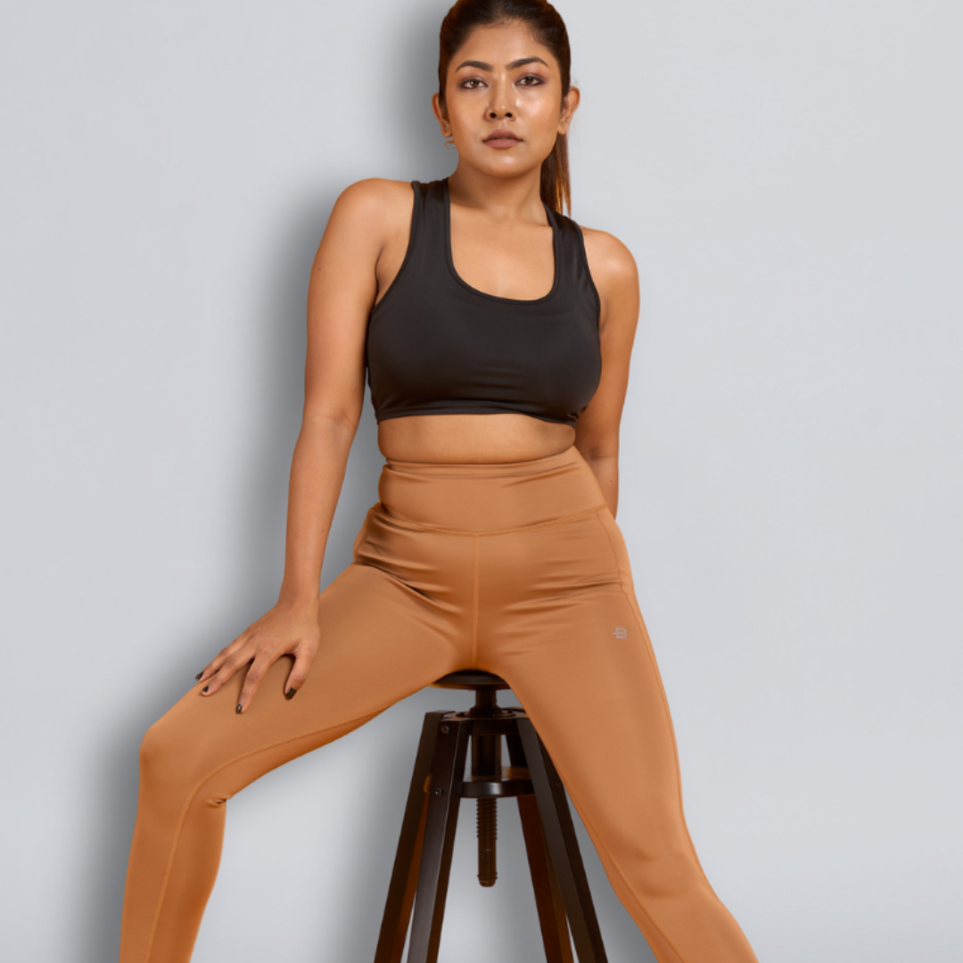 The Bare & Bold Set (Nude Orange Legging & T-Shirt Set)